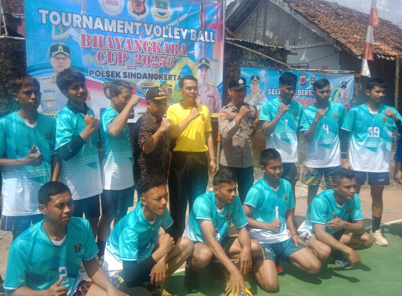 Polsek Sindangkerta Gelar Turnamen Voli “Bhayangkara Cup 2025” Meriahkan HKGB ke-73